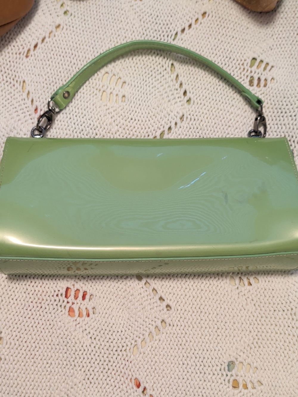 VINTAGE -Mint Green Patent Leather Women's Stylish Handbag